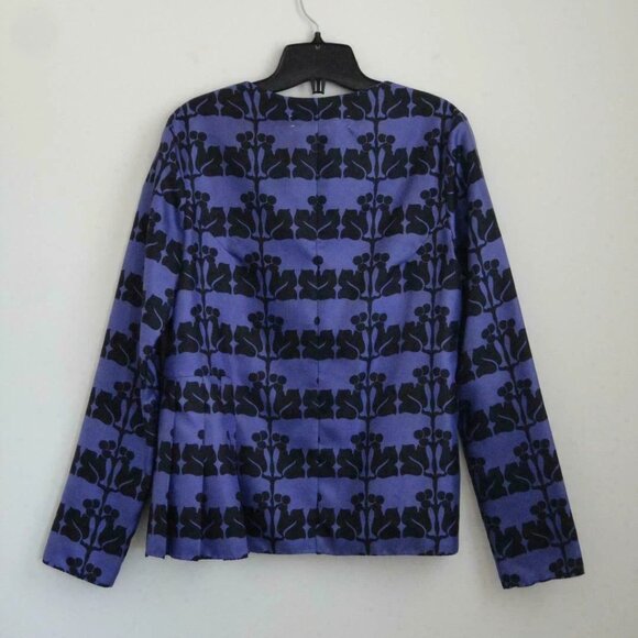 NWT MARNI Blu China V Neck Silk Twill Fusing Flower Shirt Blouse Top 38/4 - Picture 7 of 7